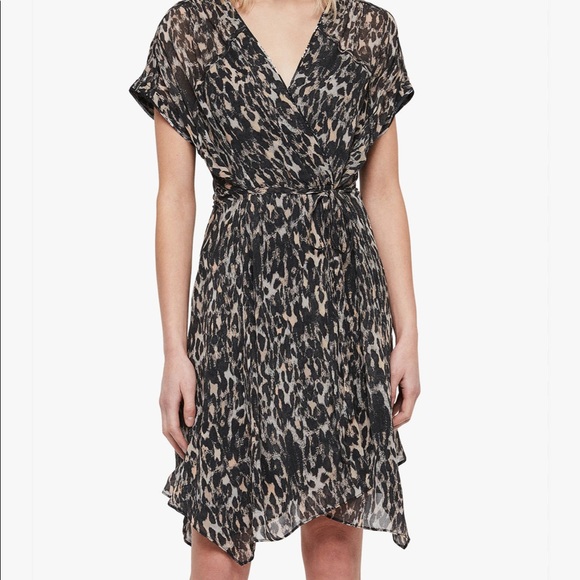 allsaints hera leopard dress